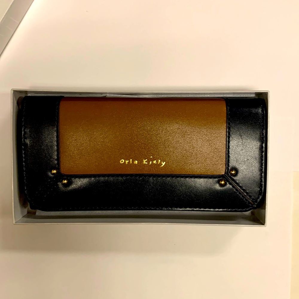 Orel Kiley Blue-Black and Brown Long Wallet